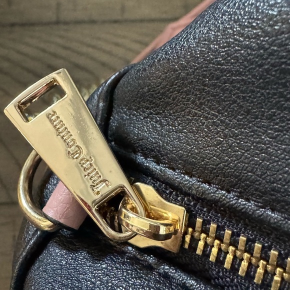 Juicy Couture Pink/Black Mini Bowler Bag w/ Embroidered Logo charm - Picture 7 of 12